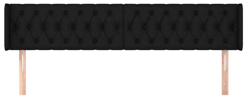 vidaXL Κεφαλάρι με Πτερύγια Μαύρο 203x16x78/88 εκ. Υφασμάτινο
