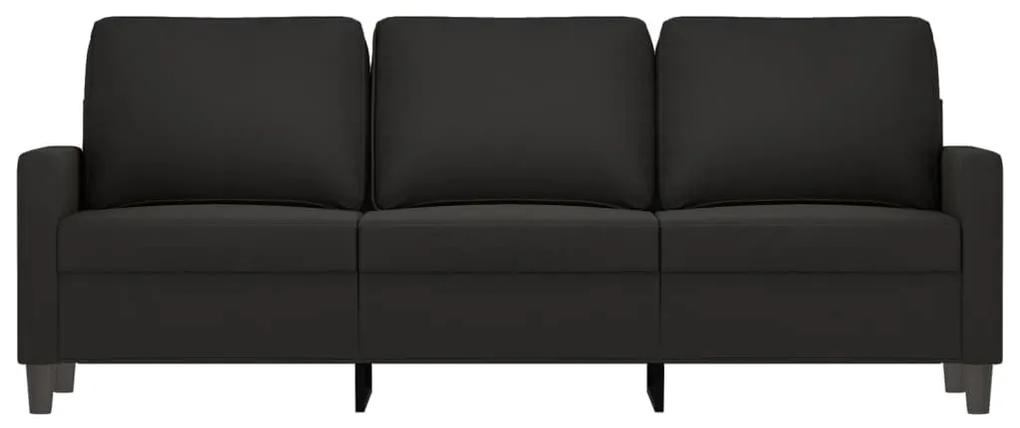 Καναπές Τριθέσιος Μαύρος 180 εκ. Βελούδινος - Μαύρο