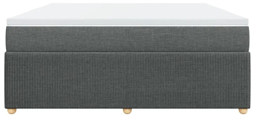 Κρεβάτι Boxspring με Στρώμα Σκούρο Γκρι 180x200 εκ Υφασμάτιν - Γκρι