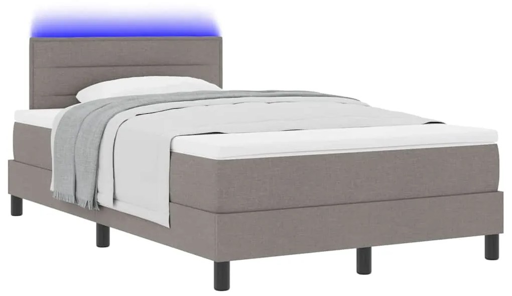 vidaXL Κρεβάτι με ελατήρια με στρώμα Taupe 120 x 190 cm ύφασμα