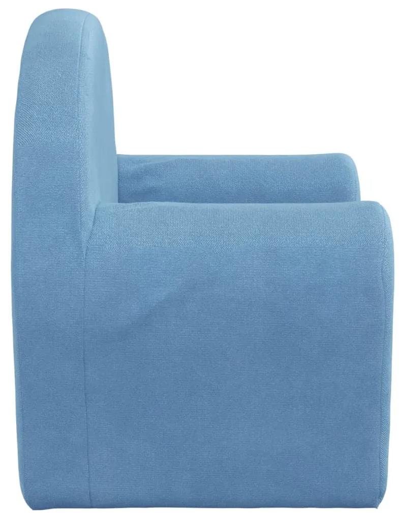 Καναπές/Κρεβάτι Παιδικός Μπλε από Μαλακό Βελουτέ Ύφασμα - Μπλε