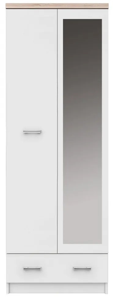 Ντουλάπα Δίφυλλη Top Mix 60x33x183cm Λευκή-Σονόμα