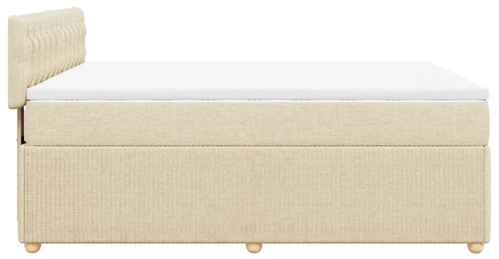 vidaXL Κρεβάτι Boxspring με Στρώμα Κρεμ 160x200 εκ. Υφασμάτινο