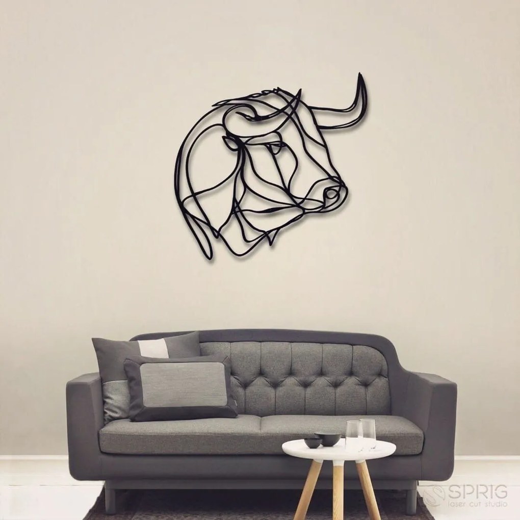Intra απο ξύλο plywood 3mm-4mm πάχος - Διακόσμηση τοίχου Buffalo Bull Δίασταση 30x30 cm Intraeaxys-67wlxy81