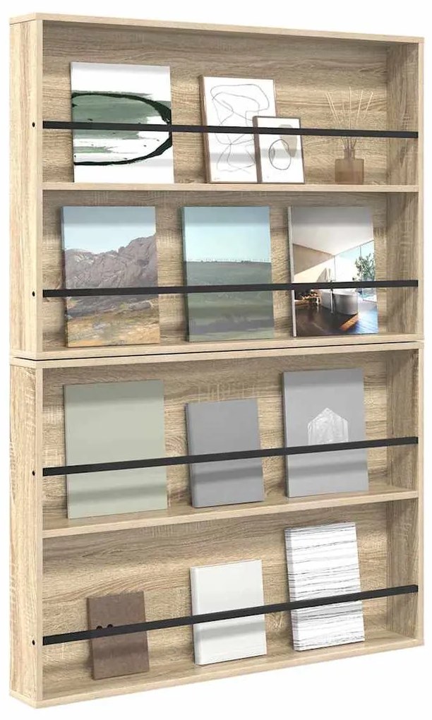 vidaXL Ράφι Περιοδικών με ράφι 2 pcs Δρύς Sonoma 100 x 12 x 70 εκ