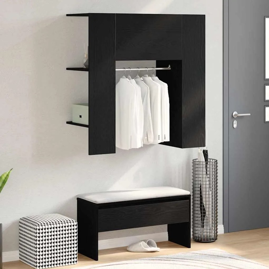 vidaXL Ντουλάπα Χειμώνα Μαύρη Δρυς 97,5x37x99 εκ. Επεξεργασμένο ξύλο