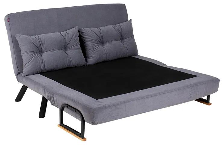 Καναπές κρεβάτι PWF-0546 pakoworld 2θέσιος ύφασμα ανθρακί-μαύρο 133x78x78εκ - Ύφασμα - 071-001218