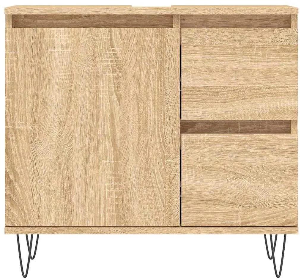 vidaXL Ντουλάπι Μπάνιου Sonoma Δρυς 65x33x60 εκ. Επεξεργασμένο Ξύλο