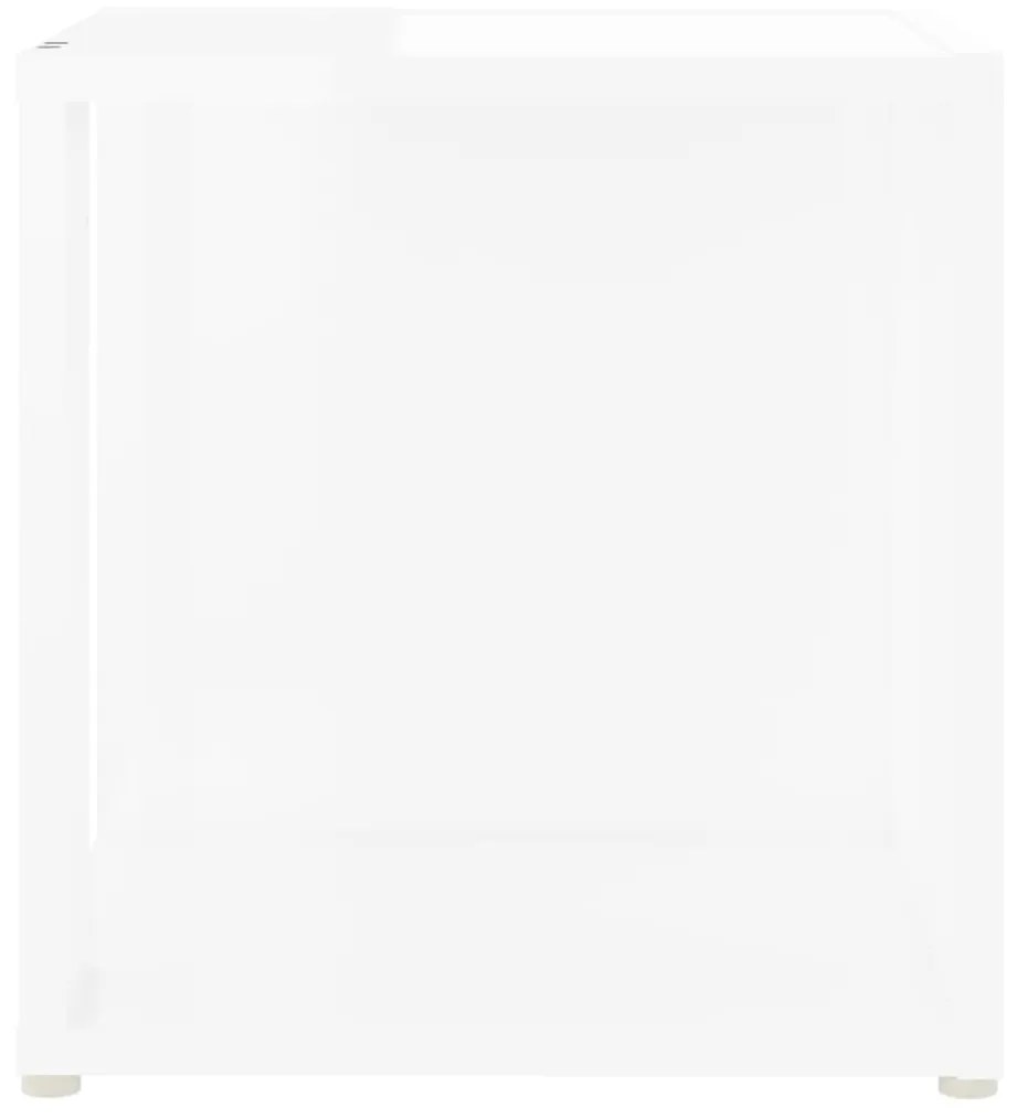 vidaXL Τραπέζι Βοηθητικό Γυαλιστερό Λευκό 33x33x34,5 εκ. Μοριοσανίδα
