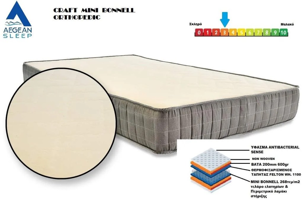 Στρώμα AegeanSleep Mini Bonnel Craft Orthopedic 090x190x20cm