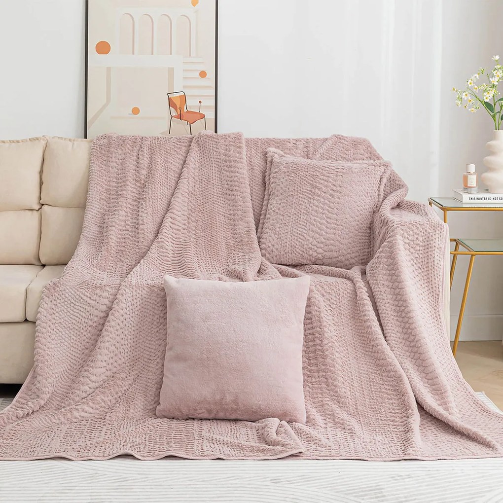 Γούνινο Ριχτάρι Διθέσιου Καναπέ (180x250) Silk Fashion NX201 Pink