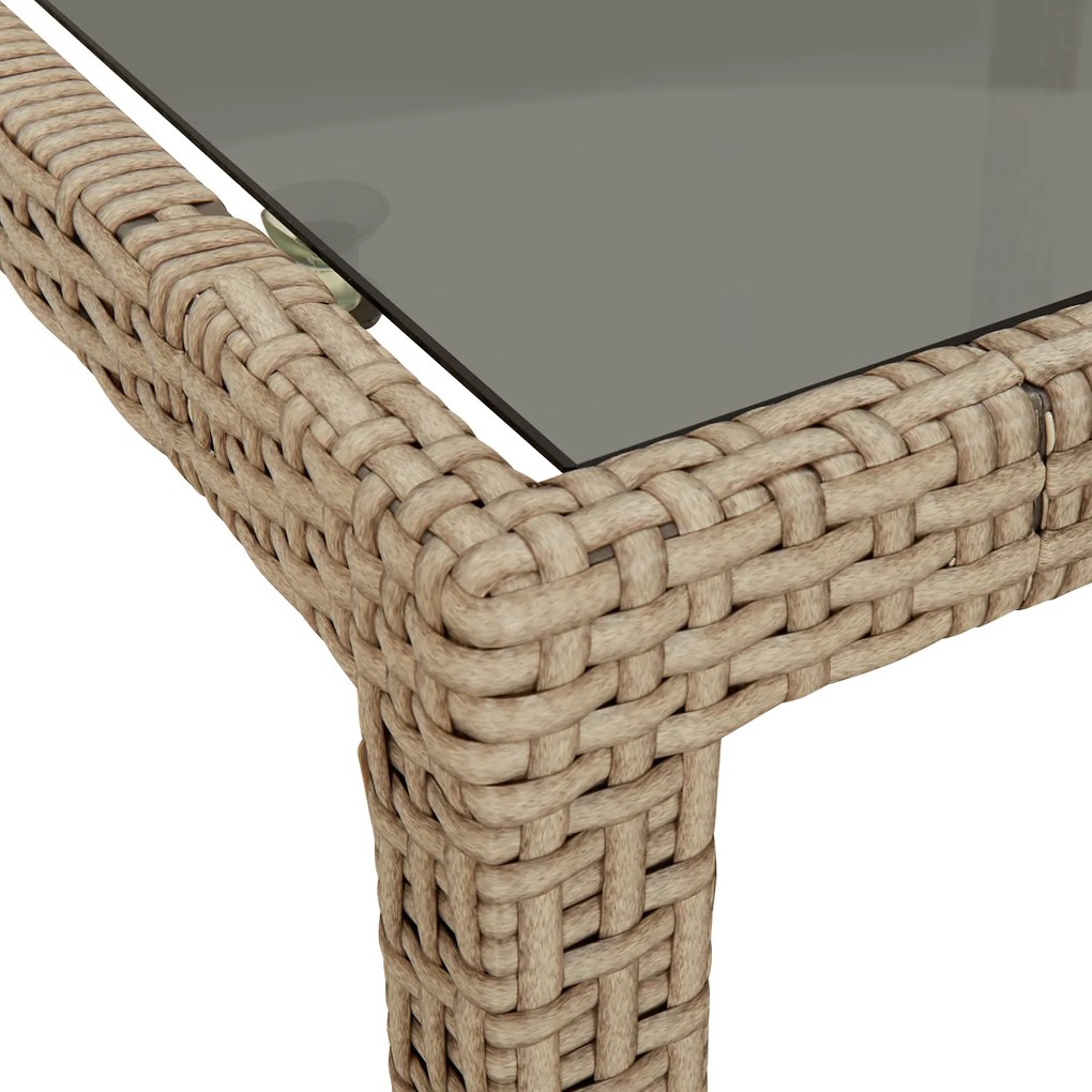 vidaXL Τραπέζι Εστίασης Κήπου Μπεζ 250x100x75 εκ. Πολυ Ρατάν