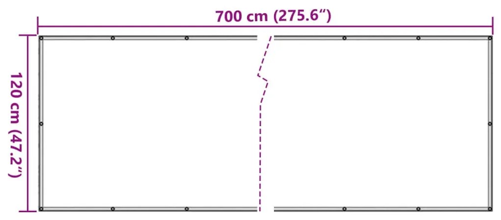 vidaXL Περίφραξη Μπαλκονιού Εμφάνιση Πέτρας 700x120 εκ. PVC