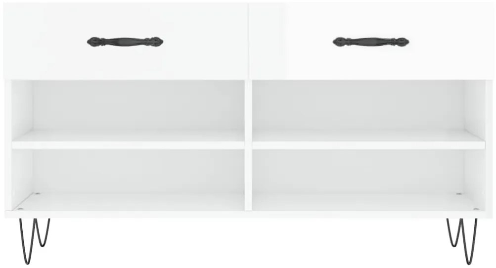 vidaXL Παπουτσοθήκη Γυαλιστερό Λευκό 102x35x55 εκ. Επεξεργασμένο Ξύλο
