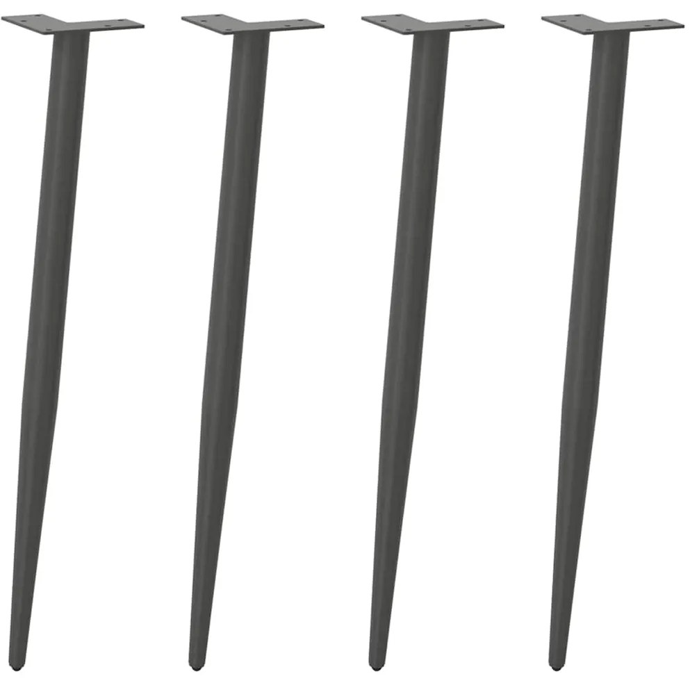 vidaXL Πόδια Κονσόλας Κωνικού Σχήματος 4 τεμ. Ανθρακί 72-73 εκ. Ατσάλι