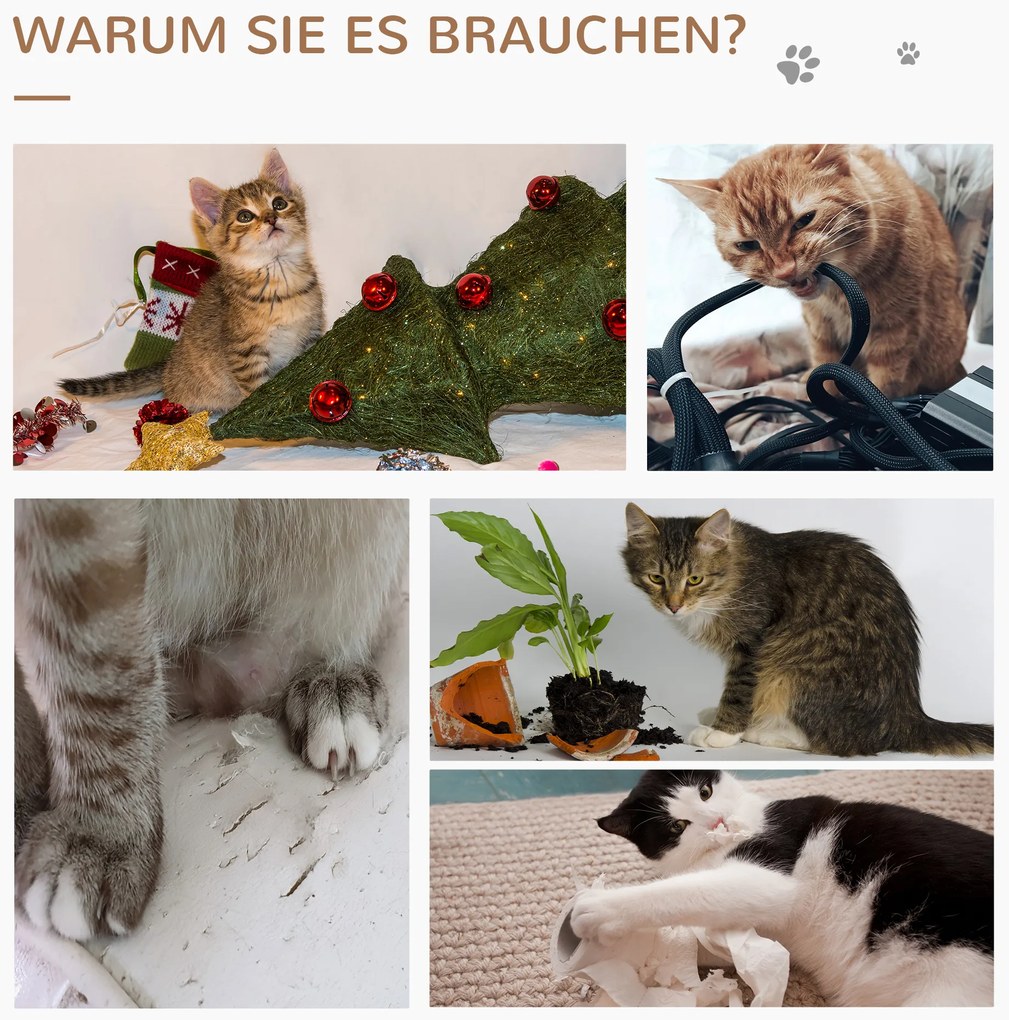 PawHut Δέντρο για γάτες Μικρό Δέντρο για γάτες για μία γάτα Πάγκος παιχνιδιού για γάτες Δέντρο αναρρίχησης Σιζάλ Χακί+Ανοιχτό καφέ 40 x 30 x 56 cm