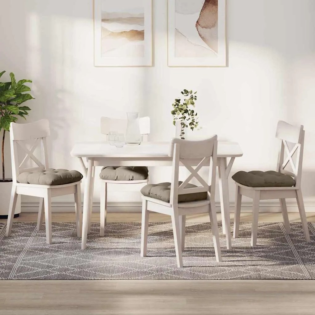 vidaXL Μαξιλάρια καθισμάτων 4 pcs Taupe 45 x 45 cm Ύφασμα Μικροΐνας