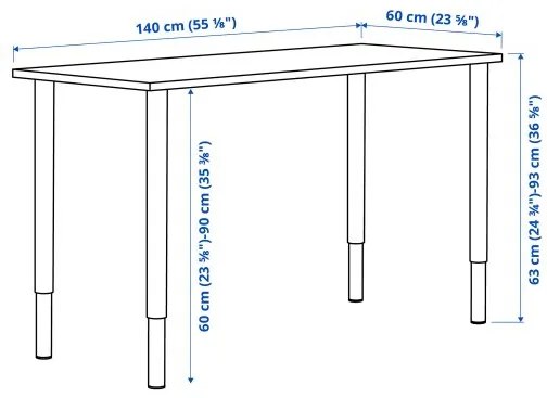 LAGKAPTEN/OLOV γραφείο, 140x60 cm 995.084.91