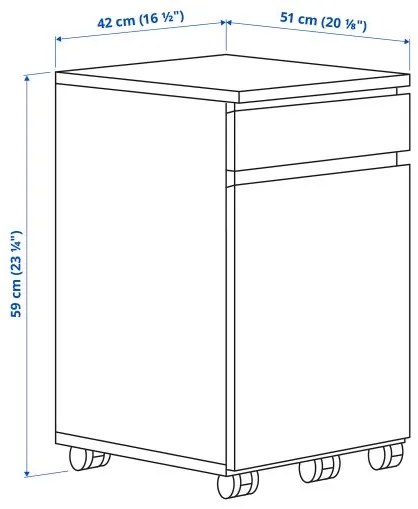 MALM συρταριέρα με ροδάκια 903.406.51