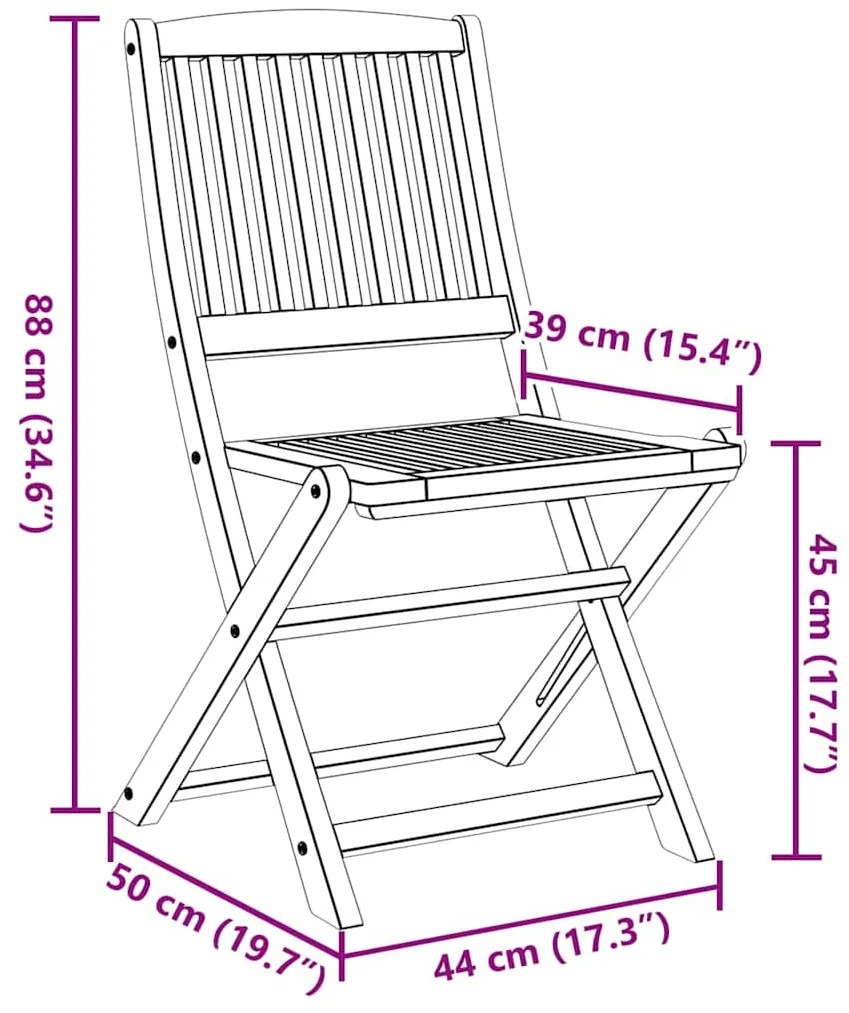 vidaXL Καρέκλες Κήπου Πτυσσόμενες 6 τεμ. από Μασίφ Ξύλο Ακακίας