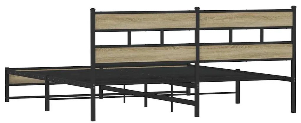 vidaXL Σκελετός Κρεβ. Χωρίς Στρώμα Sonoma Δρυς 180x200 εκ. Μεταλλικό