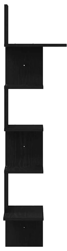 vidaXL Γωνιακό ράφι τοίχου  Μαύρο 32x32x127,5 cm Κατασκευασμένο ξύλο