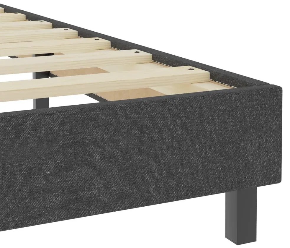 Κρεβάτι Boxspring Σκούρο Γκρι 200 x 200 εκ. Υφασμάτινο - Γκρι