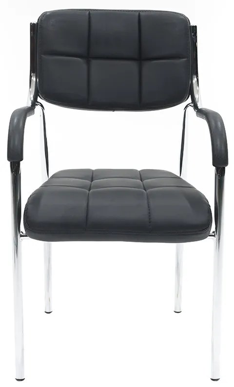 Καρέκλα επισκέπτη Florida pakoworld PU μαύρο-πόδι χρωμίου - Τεχνόδερμα - 217-000032