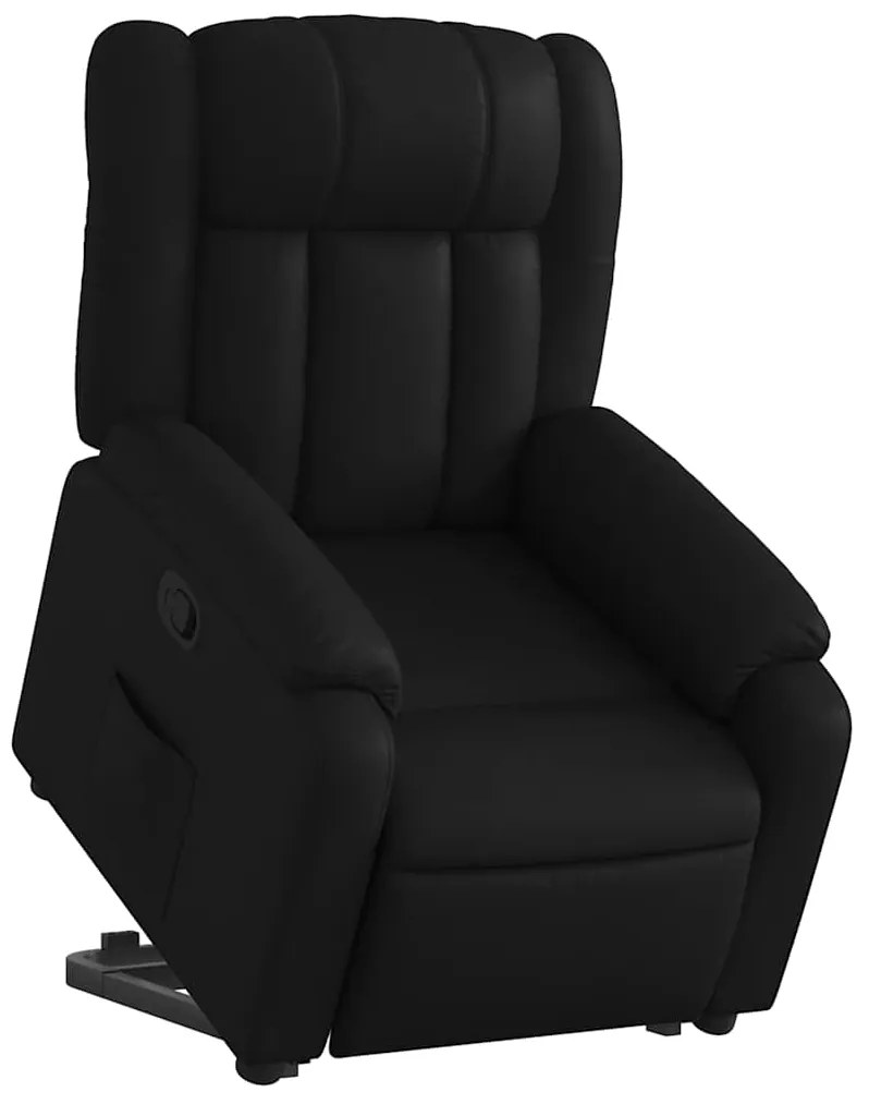 vidaXL Πολυθρόνα Μασάζ Ανακλινόμενη με Ανύψωση Μαύρη Συνθ. Δέρμα