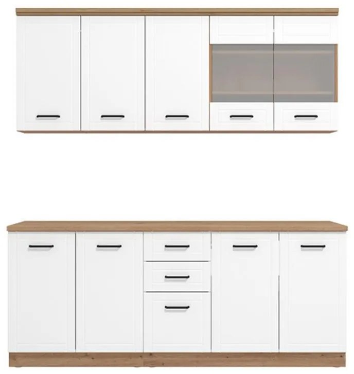 Σύνθεση Κουζίνα Valencia 200 Artisan - Λευκό Ματ 200x50x218 εκ. 200x50x218 εκ.