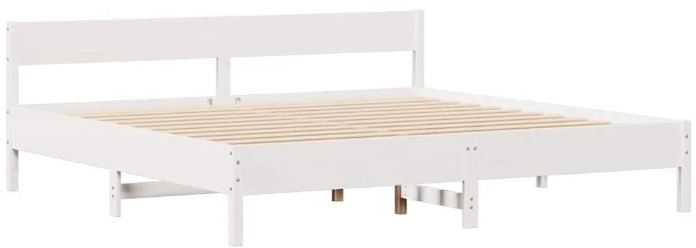 vidaXL Σκελετός Κρεβ. Χωρίς Στρώμα Λευκό 180x200 εκ Μασίφ Πεύκο