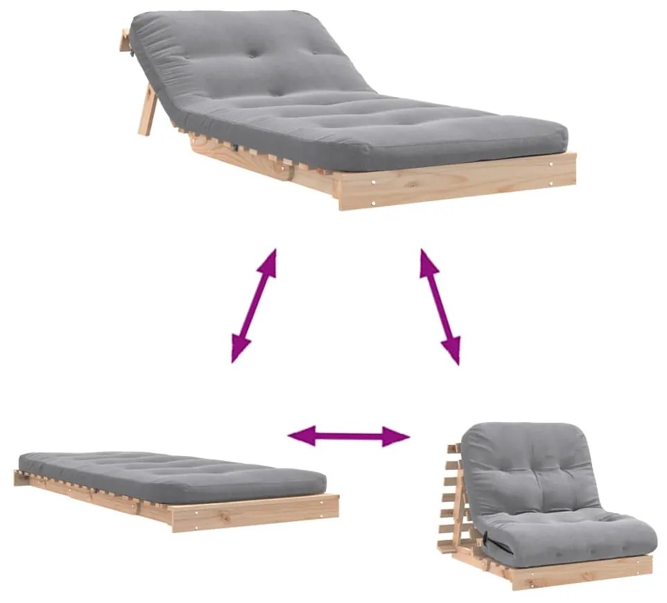 ΚΑΝΑΠΕΣ ΚΡΕΒΑΤΙ FUTON ΜΕ ΣΤΡΩΜΑ 90X206X11 ΕΚ. ΜΑΣΙΦ ΞΥΛΟ ΠΕΥΚΟΥ 846761