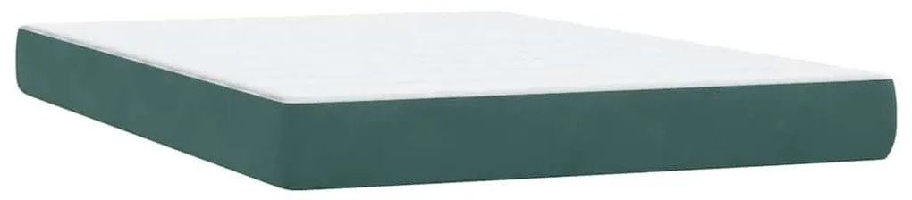 Κρεβάτι Boxspring με Στρώμα Σκούρο Πράσινο 160x210εκ. Βελούδινο - Πράσινο