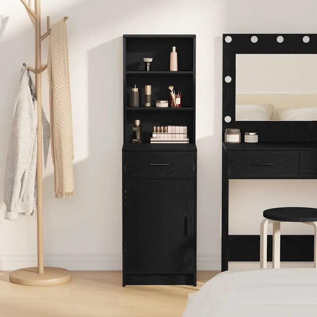 vidaXL Highboard Μαύρη δρυς 40 x 40.5 x 135 εκ. Επεξεργασμένο ξύλο