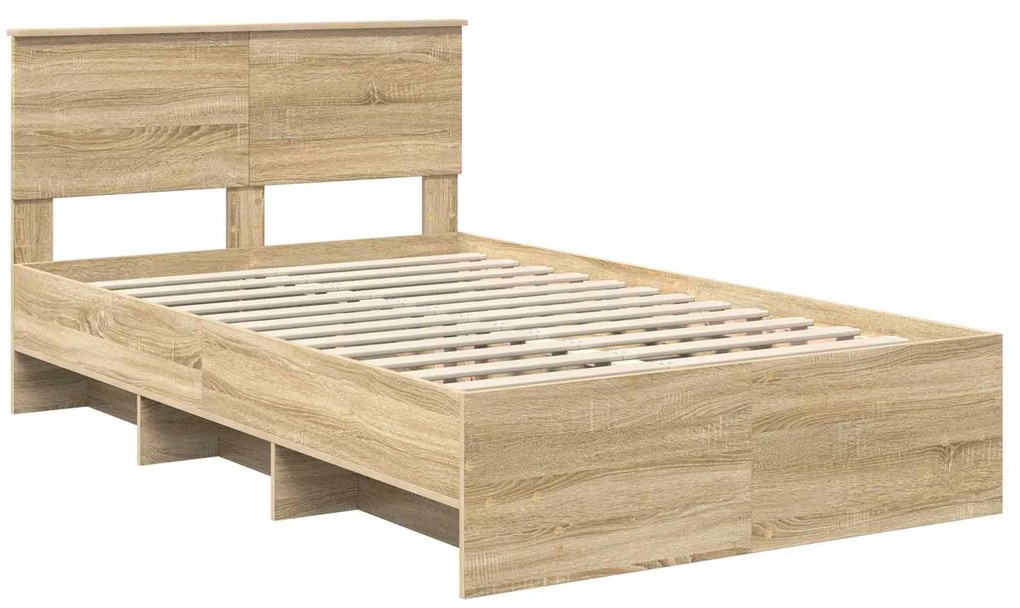 vidaXL Σκελετός Κρεβατιού Δρύς Sonoma 120 x 123 εκ. Επεξεργασμένο ξύλο