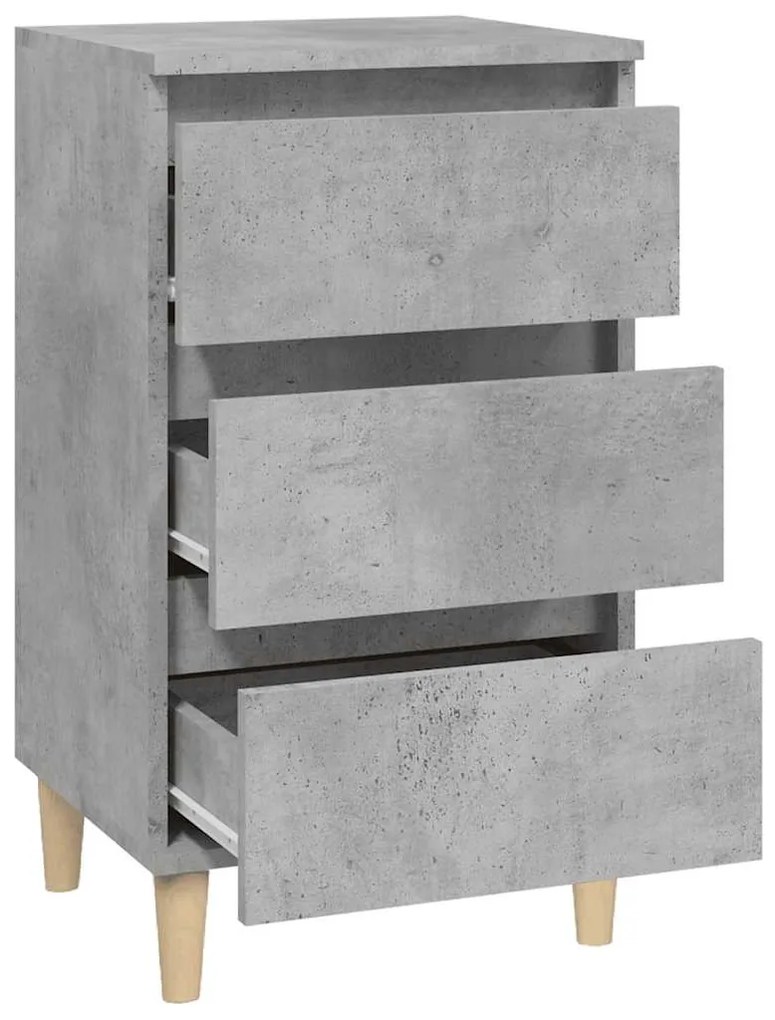 vidaXL Κομοδίνο Γκρι Σκυρ. 40x35x70 εκ. από Επεξεργασμένο Ξύλο