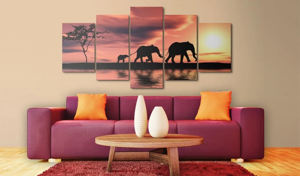 Πίνακας - African elephants family 200x100