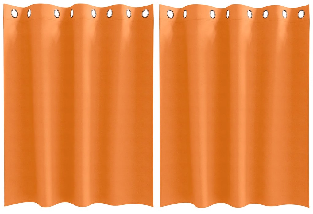 vidaXL Κουρτίνες 2 pcs Φωτεινό Πορτοκάλι 140 x 140 cm Πολυεστέρας