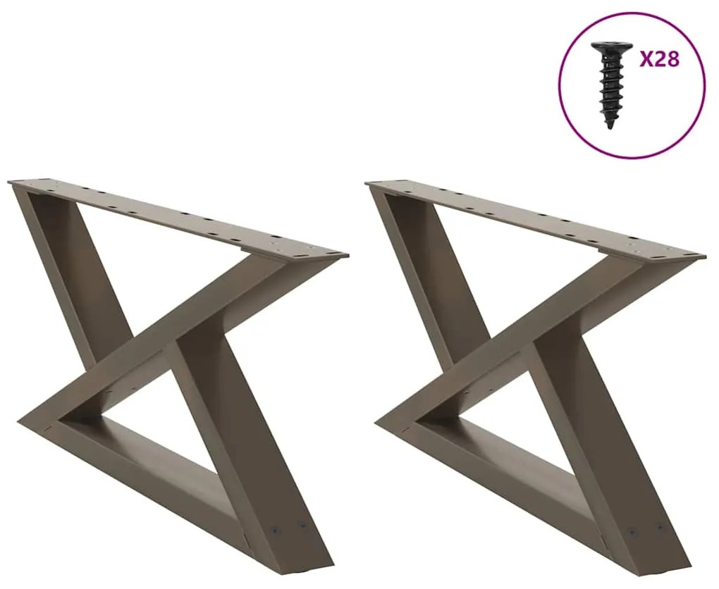 Πόδια Τραπεζιού Σαλονιού 2 τεμ. από Φυσικό Ατσάλι 70x(30-31,3) εκ. Ατσάλι