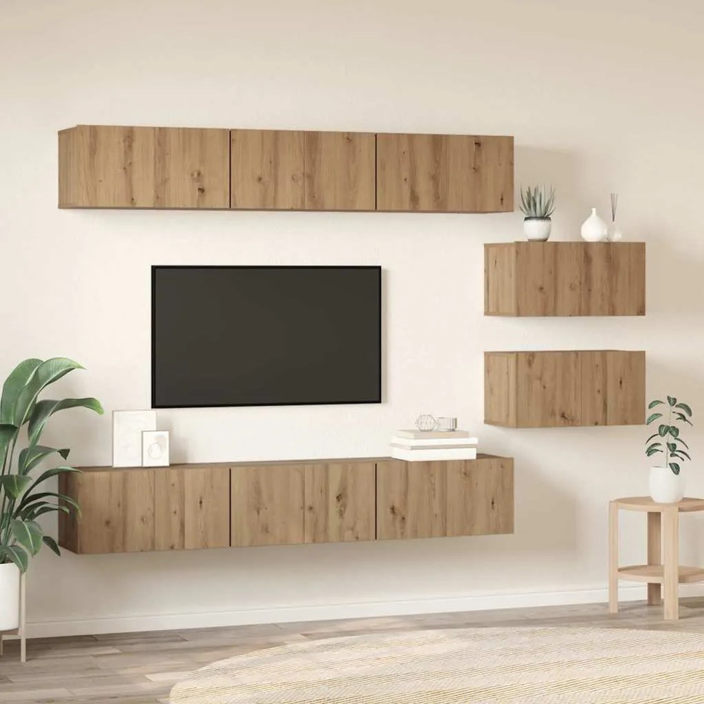 vidaXL Σετ επίπλου τηλεόρασης 8 pcs artisan δρυς 60 x 30 x 30 cm