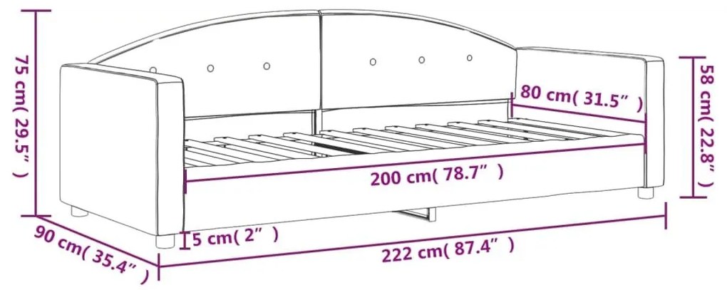 Καναπές Κρεβάτι Κίτρινος 80 x 200 εκ. Βελούδινος - Κίτρινο