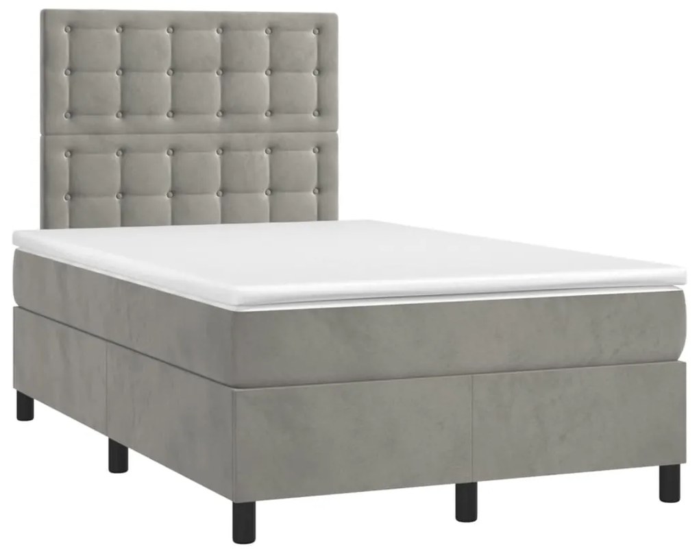 ΚΡΕΒΑΤΙ BOXSPRING ΜΕ ΣΤΡΩΜΑ ΑΝΟΙΧΤΟ ΓΚΡΙ 120X190 ΕΚ. ΒΕΛΟΥΔΙΝΟ 3270019