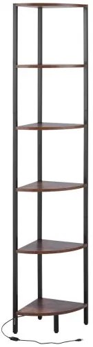 VEVOR 6 Tier Corner Shelf Tall Corner Stand with LED Light Narrow Display Rack
