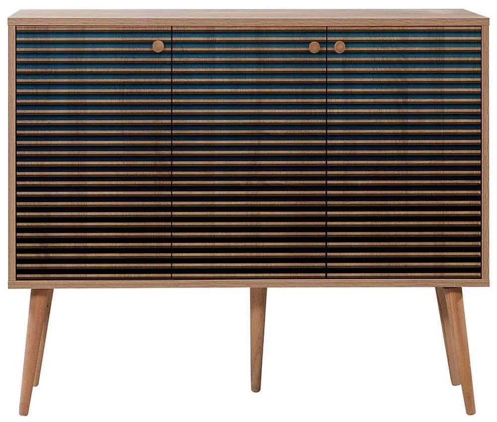 Μπουφές Mega 863SPH3421 120x36x90cm Oak-Blue Μοριοσανίδα,Ξύλο