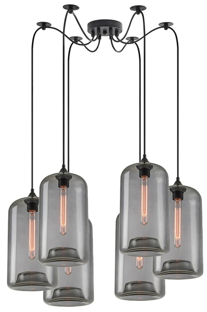 Φωτιστικό Οροφής  SE21-SM-19-30-BL6+ FEINT Smoked Glass Pendant+ - 77-8786 - 51W - 100W - 77-8786