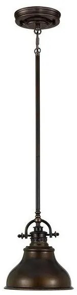 Κρεμαστό Φωτιστικό Οροφής 1xE27 Καμπάνα Φ20cm Emery Elstead Lighting-QZ-EMERY-P-S-PN-Μπρονζέ QZ-EMERY-P-S-PN