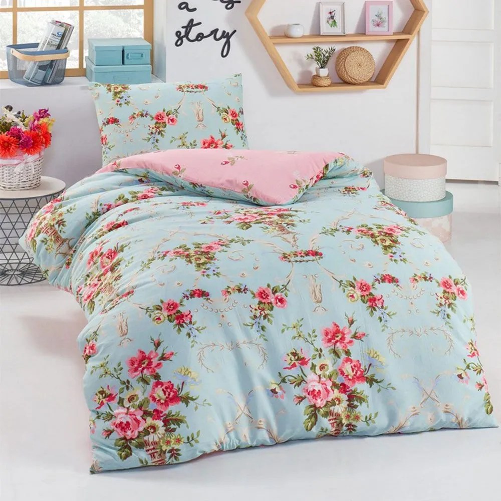 Παπλωματοθήκη Alanur 143EPJ8701 (Σετ 2τμχ) Turquoise-Pink L'essentiel Maison Μονό 140x200cm Βαμβάκι-Πολυέστερ
