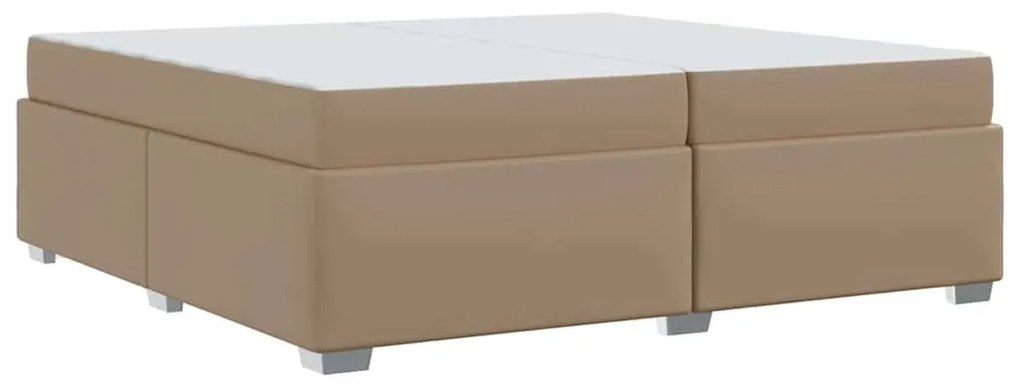 vidaXL Σκελετός Κρεβατιού Καπουτσίνο 200 x 200 cm Τεχνητό δέρμα