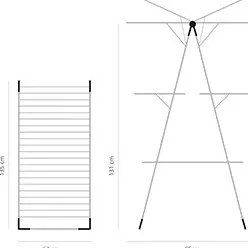 Δωμάτιο Brabantia "tower" 90300183, 23 m, Εύκολα αναδιπλούμενο, Ρυθμιζόμενο, Μεταλλικό γκρι