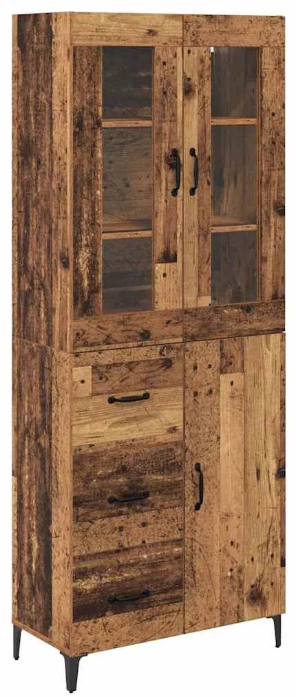 vidaXL Highboard Παλιό Ξύλο 69,5 x 34 x 180 εκ. Επεξεργασμένο ξύλο